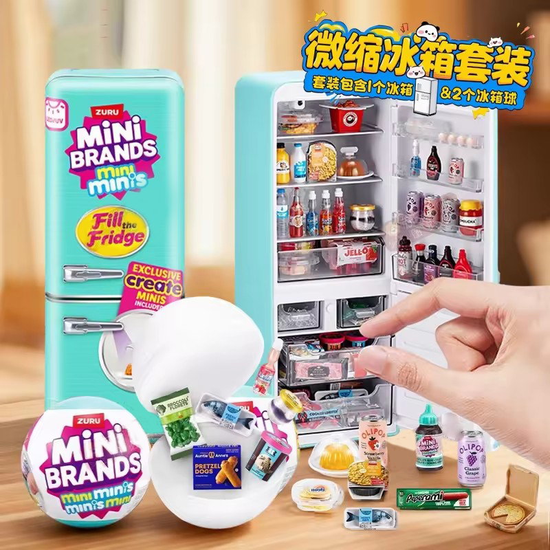Miniature Baking Kitchen - Mini Frigorifero Giocattolo con Luci LED,