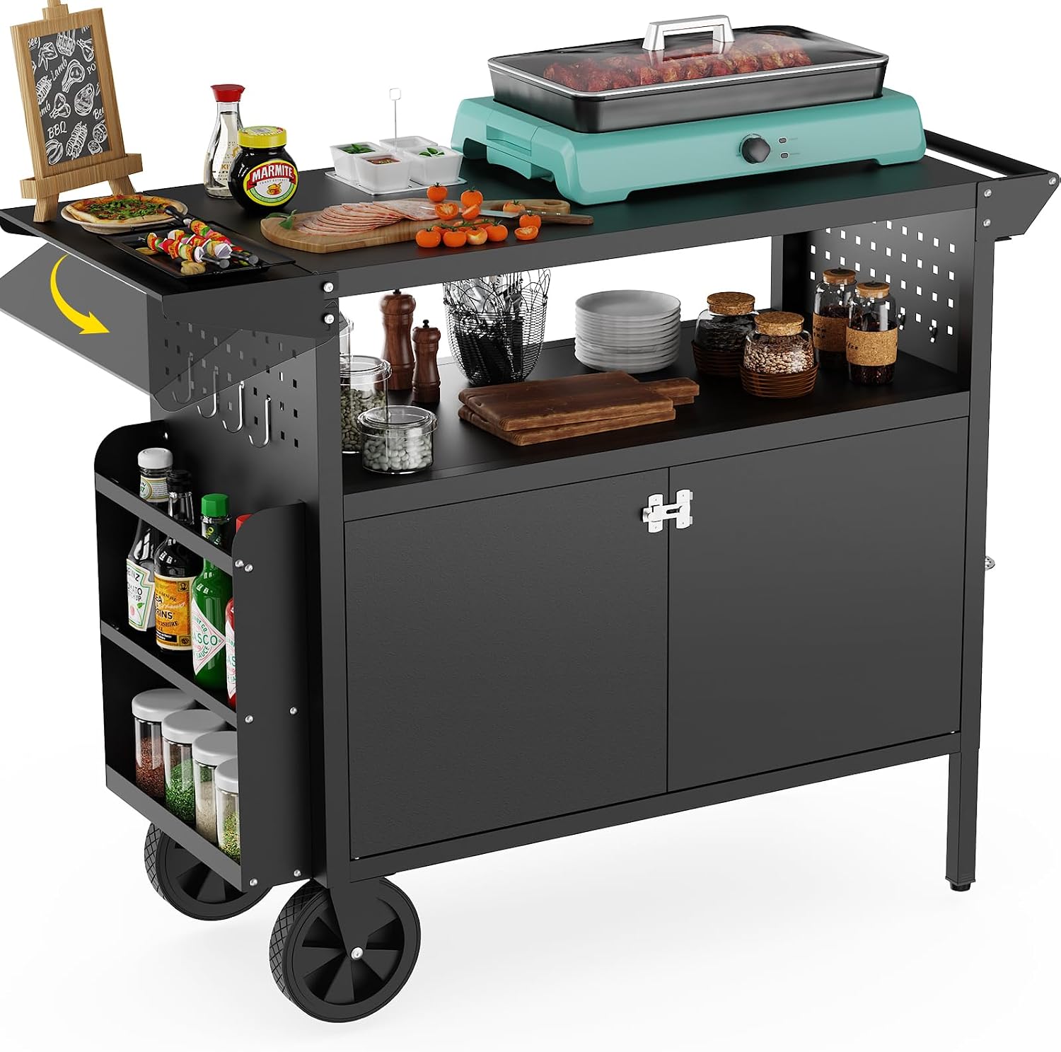 Kitchen Q - Carrello da esterno per barbecue con