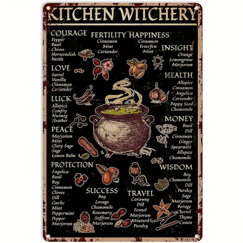 Kitchen Witch Baking - Decorazione da Cucina a Tema Stregoneria,