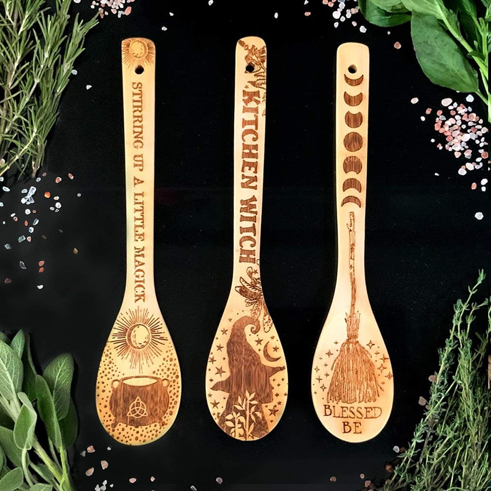 Kitchen Witch Baking - Witchy Decor Yule Cucchiaio di legno