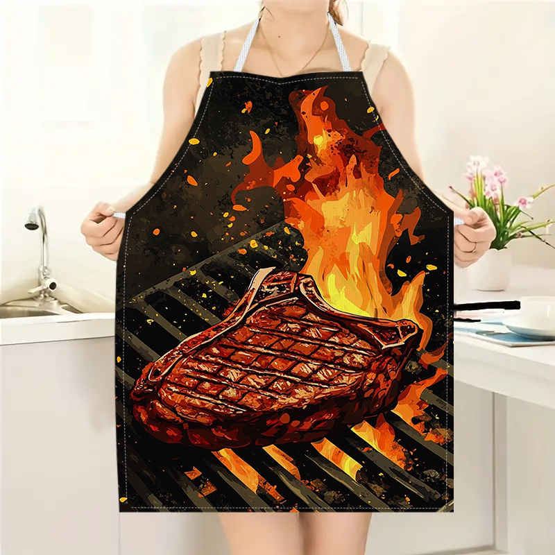 Kitchen Baking Area Ideas - Grembiule da BBQ con Stampa Fiamma