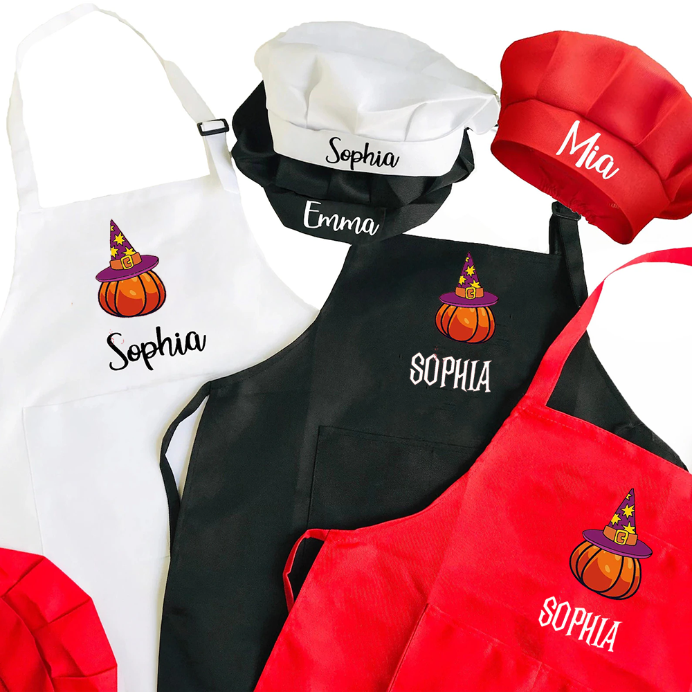 Kitchen Witch Baking - Grembiule di Halloween personalizzato Cappello da