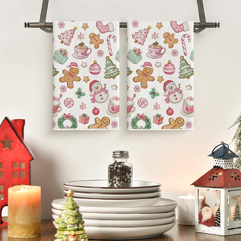 Kitchen Baking Necessities - 2 pezzi, strofinacci da cucina natalizi