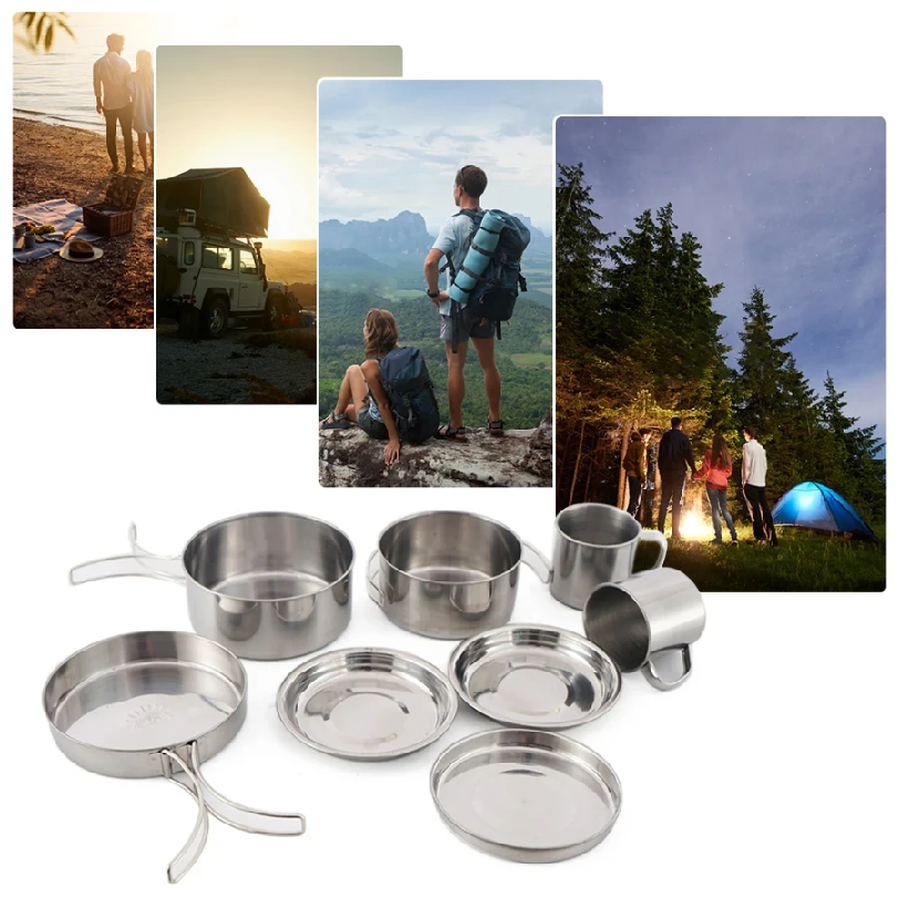 Set da 8 Pezzi per Campeggio,  - Kitchen Baking Pan Set recensione e prezzo