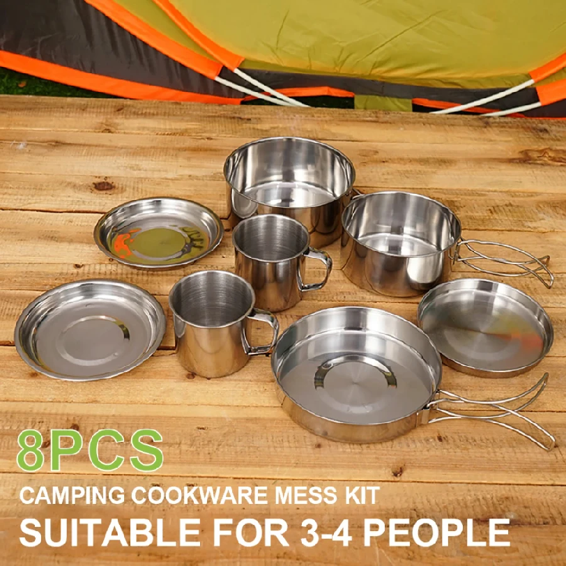 Set da 8 Pezzi per Campeggio,  - Kitchen Baking Pan Set recensione e prezzo