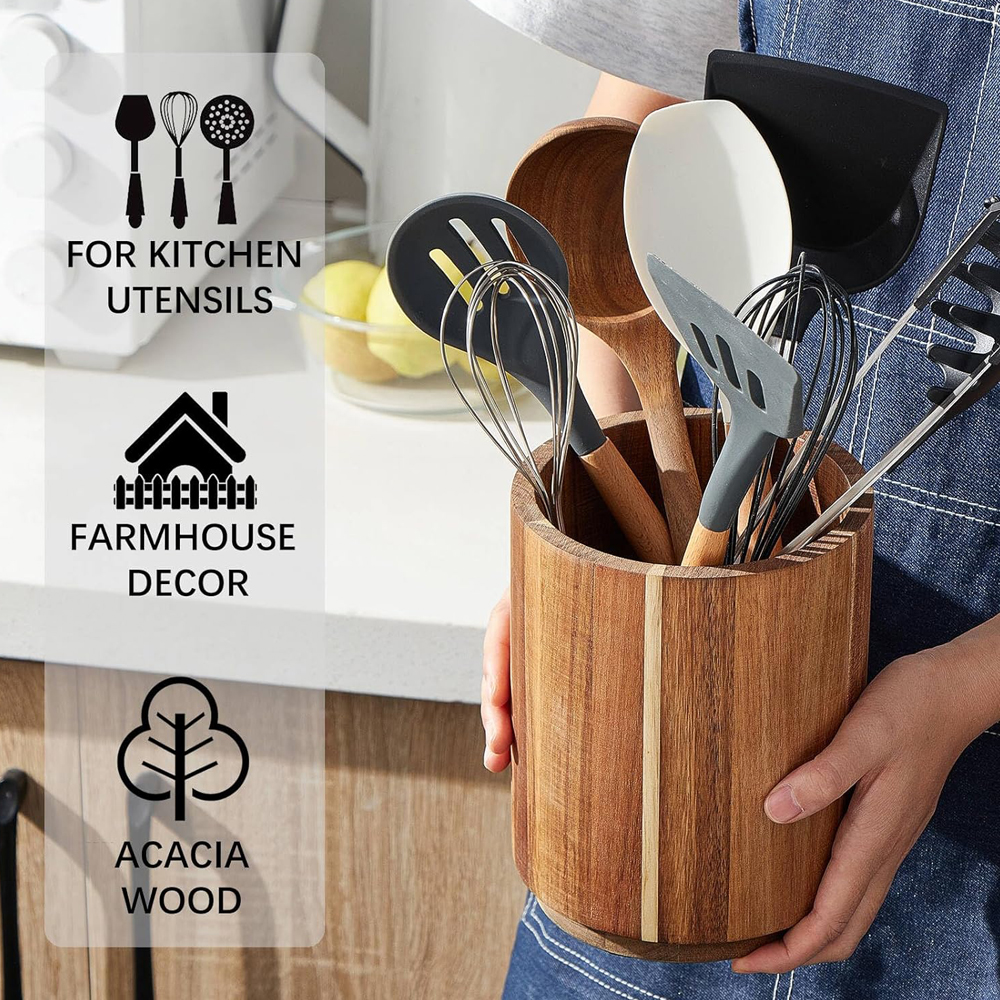 Portautensili in Legno di Acac - Kitchen Utensils recensione e prezzo